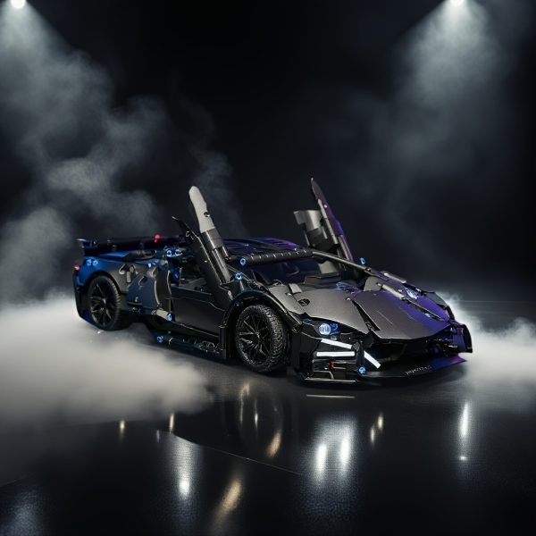 1288 pieces limited edition black supercar building block set