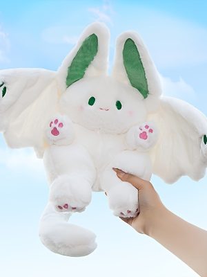Cute white bat rabbit plush toy