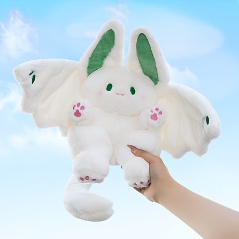 Cute white bat rabbit plush toy