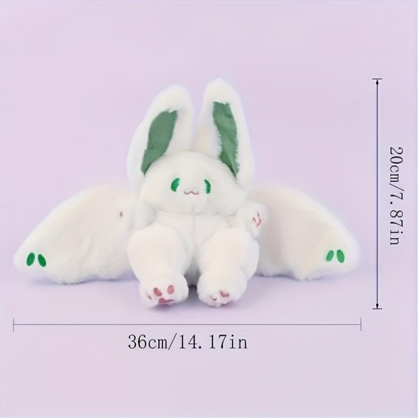 Cute white bat rabbit plush toy