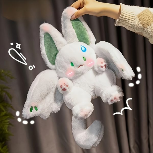 Cute white bat rabbit plush toy