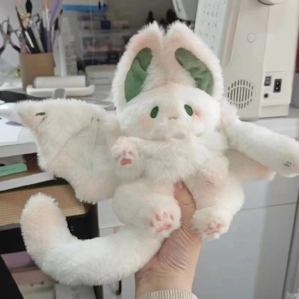 Cute white bat rabbit plush toy