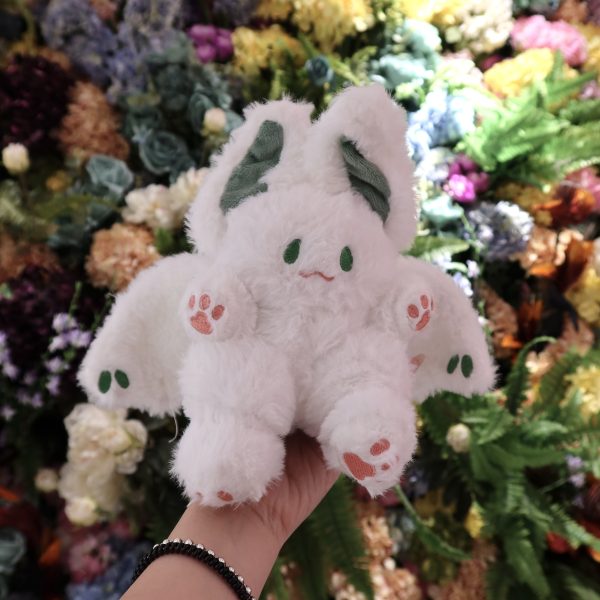 Cute white bat rabbit plush toy