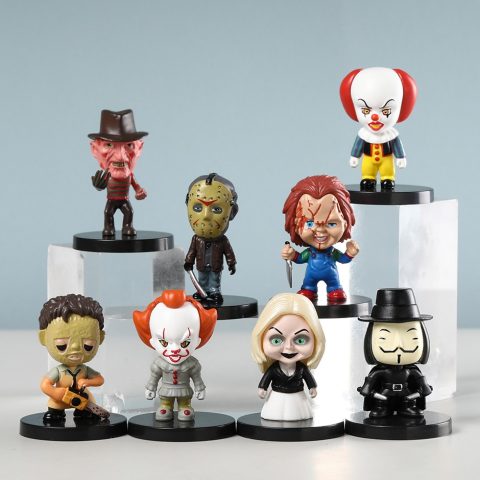 1 set of 8 horror movie horror dolls, car interior toys