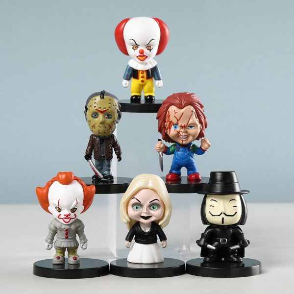 1 set of 8 horror movie horror dolls, car interior toys