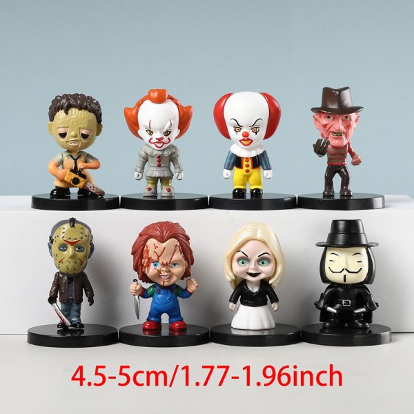 1 set of 8 horror movie horror dolls, car interior toys