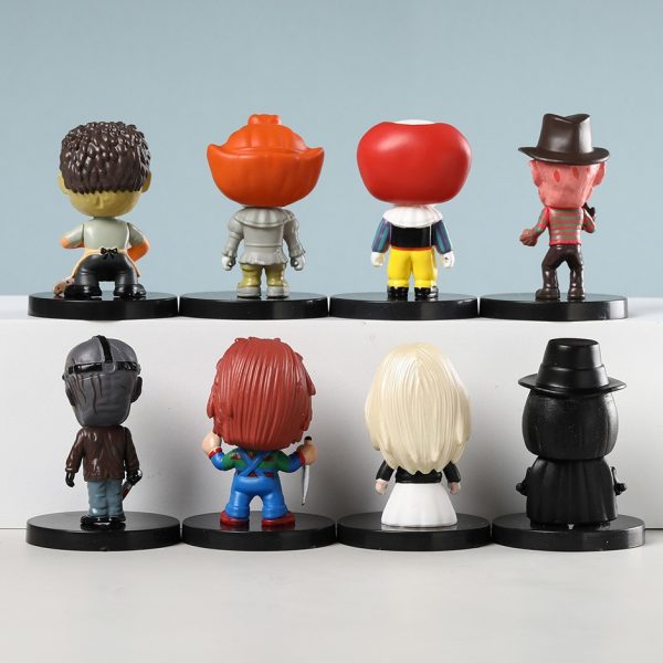 1 set of 8 horror movie horror dolls, car interior toys
