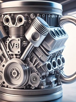 V8 engine resin decorative cup