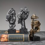 Abstract Facial Sculpture -3-Piece Resin Art Home Decoration Set
