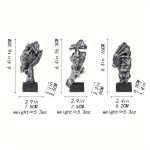 Abstract Facial Sculpture -3-Piece Resin Art Home Decoration Set