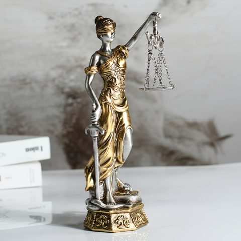 Elegant Statue of the Goddess of Justice