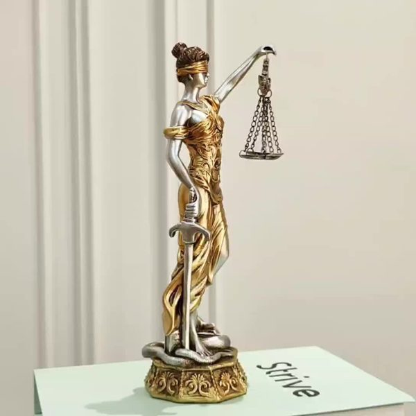 Elegant Statue of the Goddess of Justice