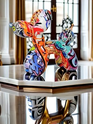 Colorful Dog Sculpture Art Decoration