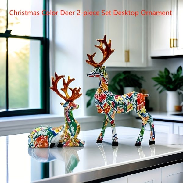 2 pieces/set reindeer - Christmas figurine decoration