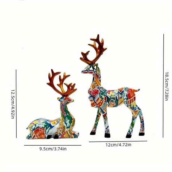 2 pieces/set reindeer - Christmas figurine decoration