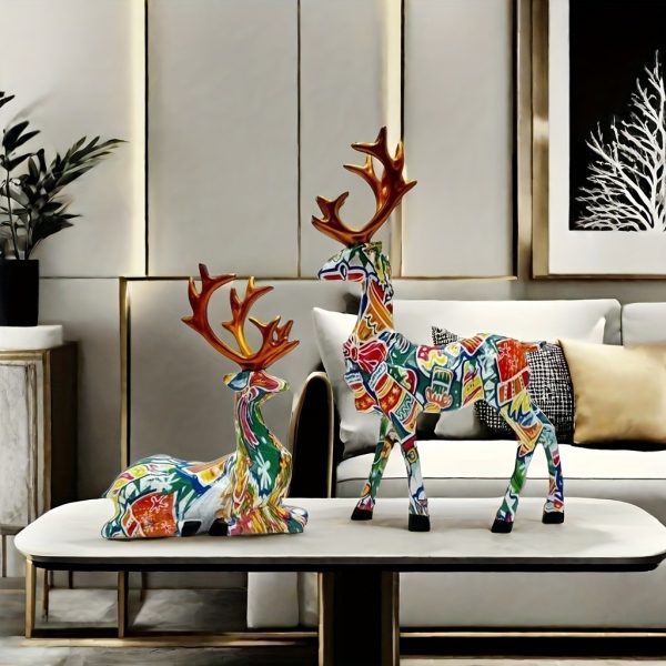 2 pieces/set reindeer - Christmas figurine decoration