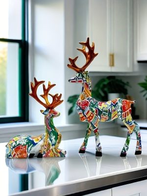 2 pieces/set reindeer - Christmas figurine decoration