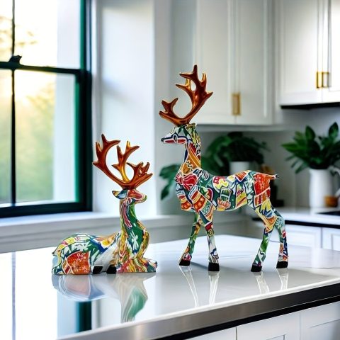 2 pieces/set reindeer - Christmas figurine decoration